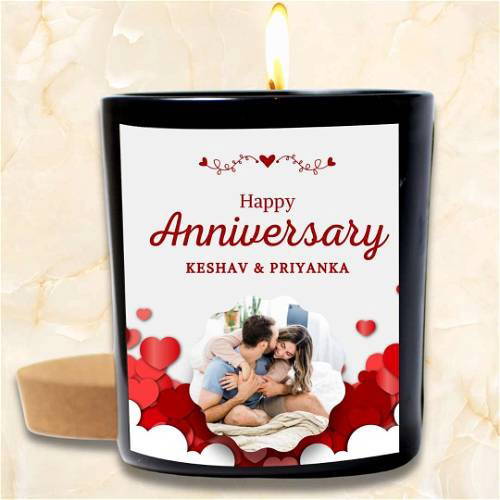 Happy Anniversary | Customized & Personalised Photo Candles | Personalized Candles With Photo | Brand Name Candle #2534