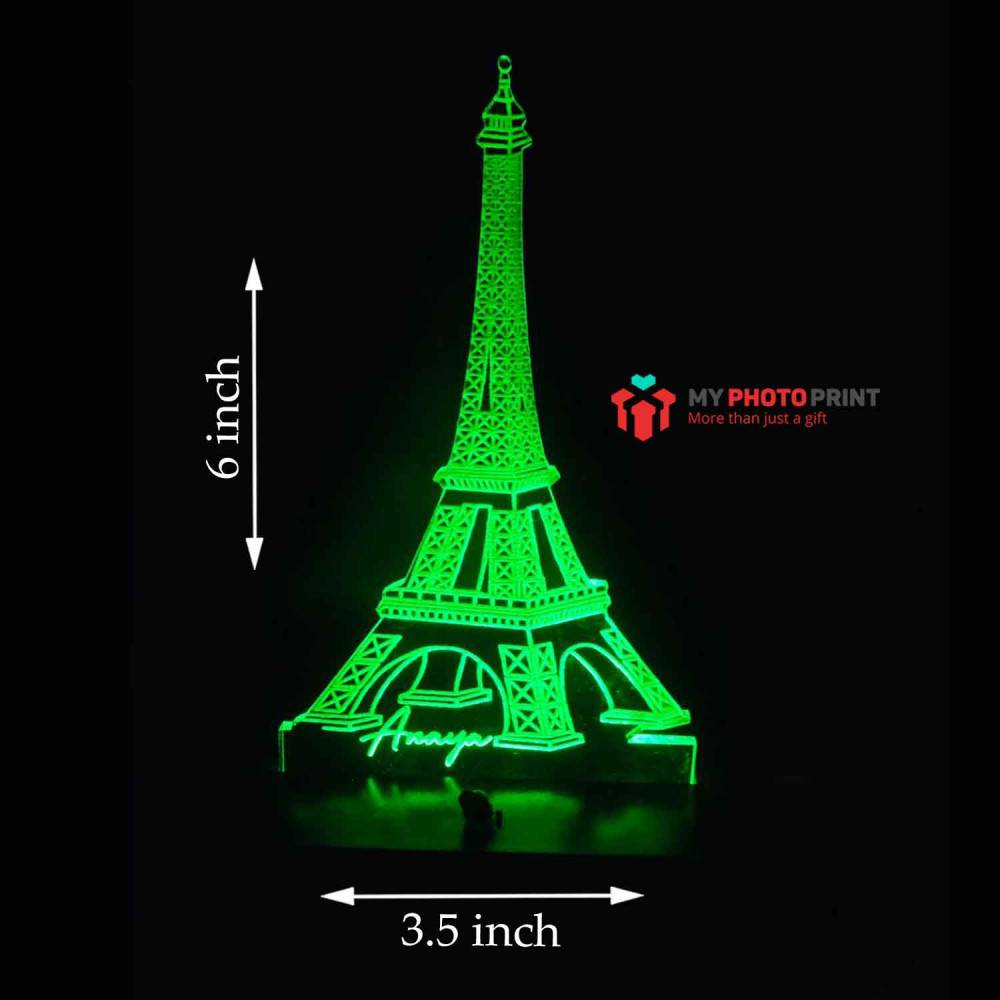 Personalized Eiffel Tower Acrylic 3D illusion LED Lamp with Color Changing Led and Remote #1727