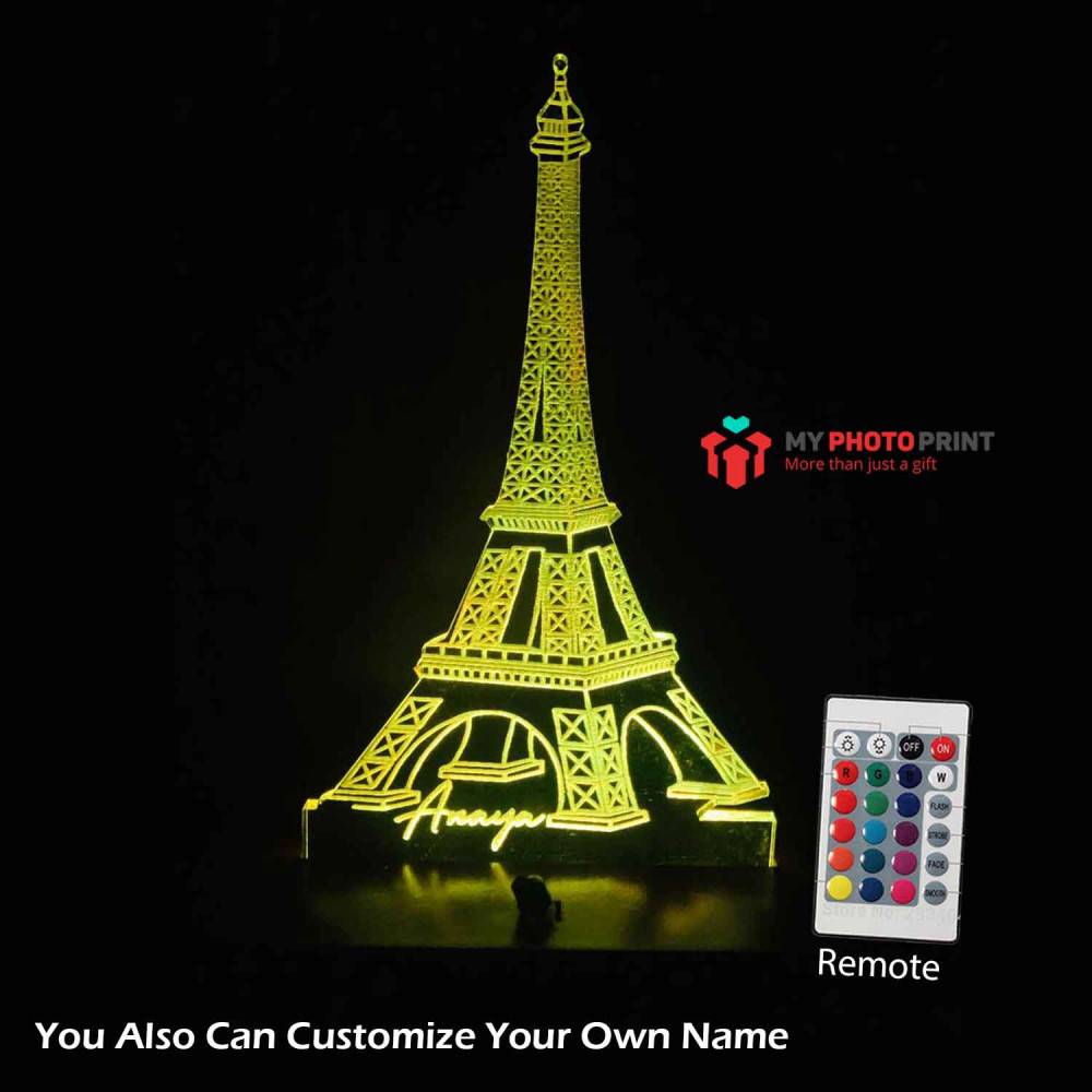 Personalized Eiffel Tower Acrylic 3D illusion LED Lamp with Color Changing Led and Remote #1727
