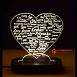 Personalized Couple Heart Acrylic Led Night Lamp with Color Changing Led and Remote #1728