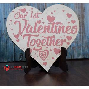 First Valentine Together Wooden Table Top 1