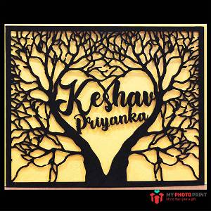 Personalized Love Tree With Name Wooden Wall Decoration