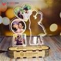 Personalized Love Couple Lamp With Your Photos Acrylic 3D illusion LED Lamp with Color Changing Led and Remote #1772