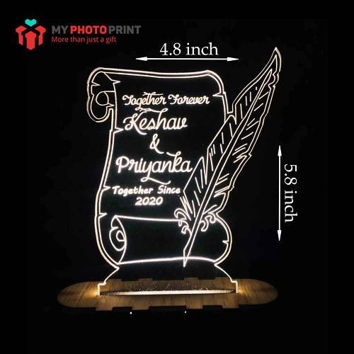 Personalized Love Letter Acrylic 3D illusion LED Lamp with Color Changing Led and Remote#1778