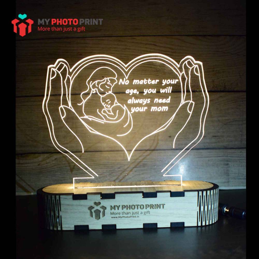 Personalized Mother Love Acrylic 3D illusion LED Lamp with Color Changing Led and Remote#1779