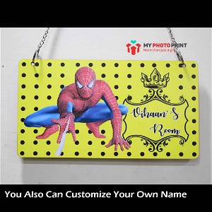 Personalized Spider Man Name Wooden Frame Wall Hanging
