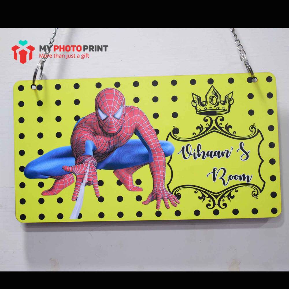 Personalized Spider Man Name Wooden Frame Wall Hanging