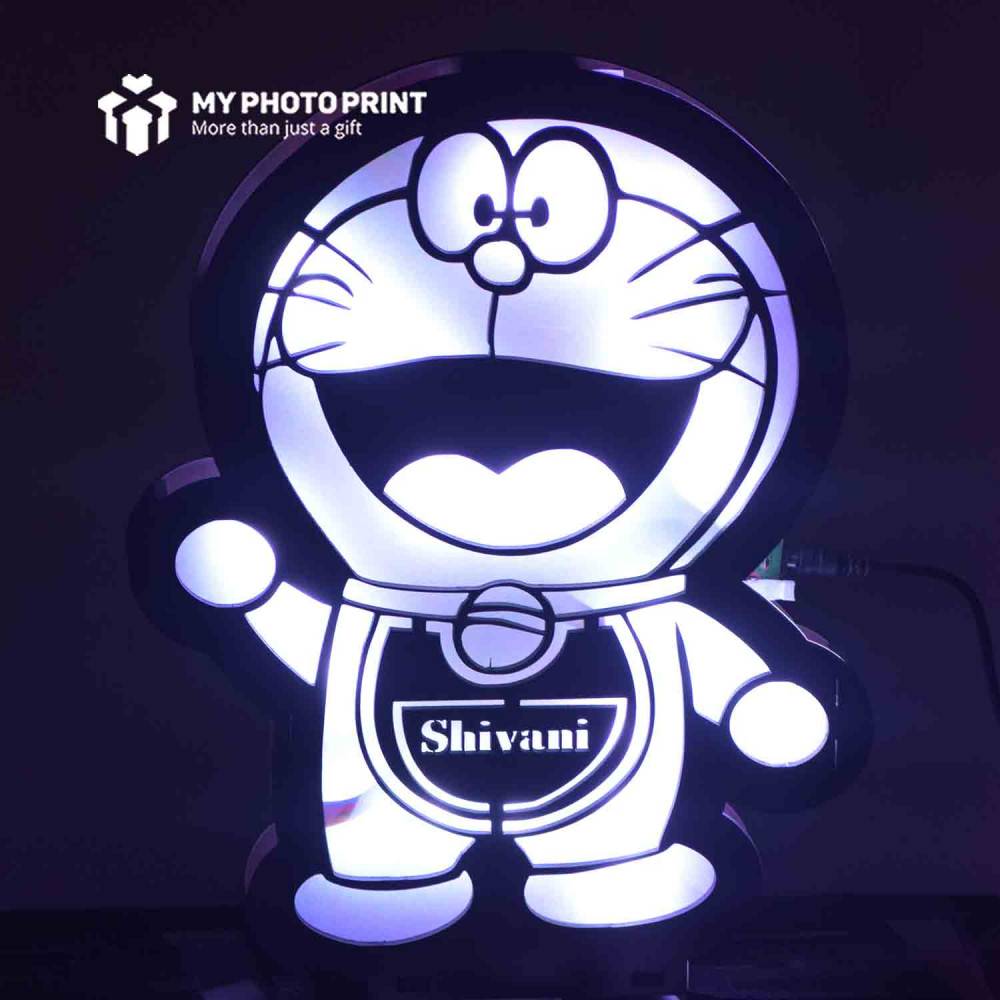 Customized Multicolor Doraemon Name Board With Led and Remote #1805