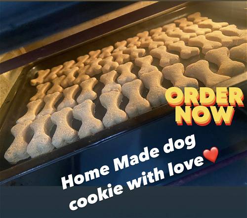 Home Made Chicken + Pumpkin + Egg Dog Cookies Treat With Your Dog Name On It 500 Grams