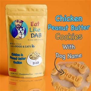 Home Made Chicken + Peanut Butter Dog Cookies Treat With Your Dog Name On It 500 Grams
