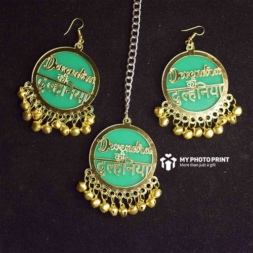 Customized Set Of Jhumka & Mangtika Jewellery
