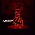 Personalized Couple Hand & Heart Acrylic 3D illusion LED Lamp with Color Changing Led and Remote#1829