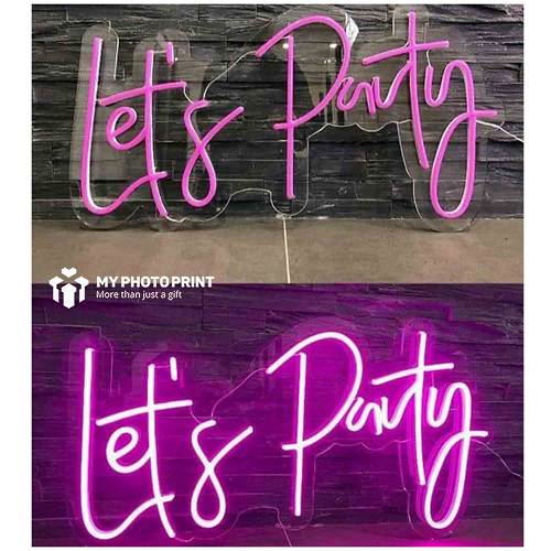 Neon Let's Party Led Neon Sign Decorative Lights Wall Decor