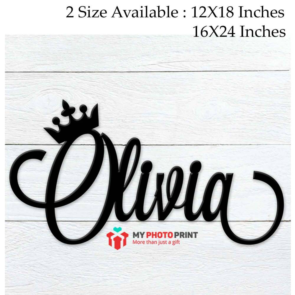 Customized Crown Name Wooden Wall Decoration