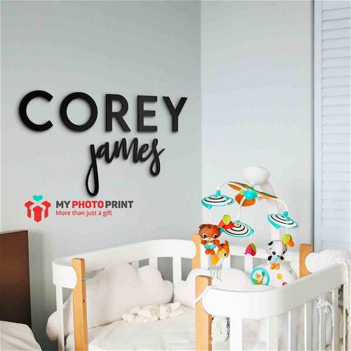 Customized  Double Unique Name Wooden Wall Decoration