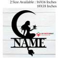 Customized Moonlight Mermaid Name Wooden Wall Decoration