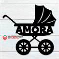 Customized Baby Stroller Name Wooden Wall Decoration