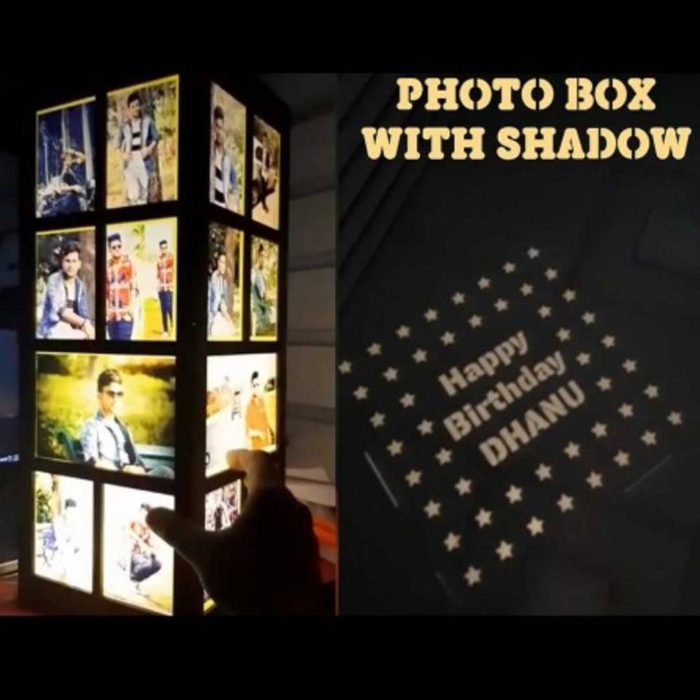 Customized Multi Photos Big Shadow Box Electric Night Lamp #215