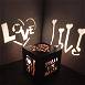 Customized Love Wooden Shadow Box Night with Electric Night Lamp