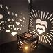 Customized Full of Hearts Wooden Shadow Box with Electric Night Lamp