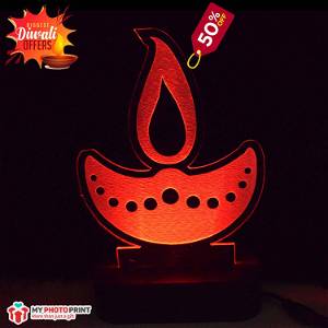 Diya Acrylic 3D illusion LED Lamp with Color Changing Led and Remote#1370 
