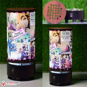 (Anniversary) Mini Rotating Lamp Customized /You Can Send Photos Via WhatsApp Also After Order Or Query On WhatsApp