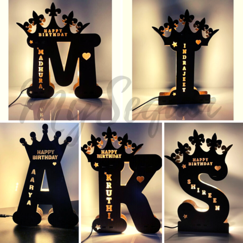 Customized A TO Z Alphabet Wooden Name Board