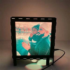 Customized Photo Velvet Shadow Box with Multicolour Electric Night Lamp 2