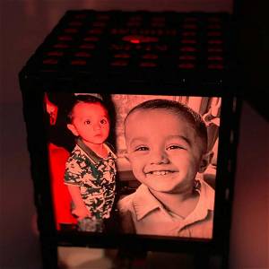 Customized Photo Velvet Shadow Box with Multicolour Electric Night Lamp 2