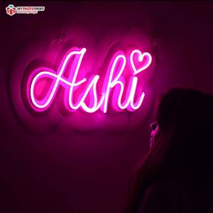 Custom Name With Heart Led Neon Sign Decorative Lights Wall Decor | Size Approx 12 Inches X 18 Inches According to Name