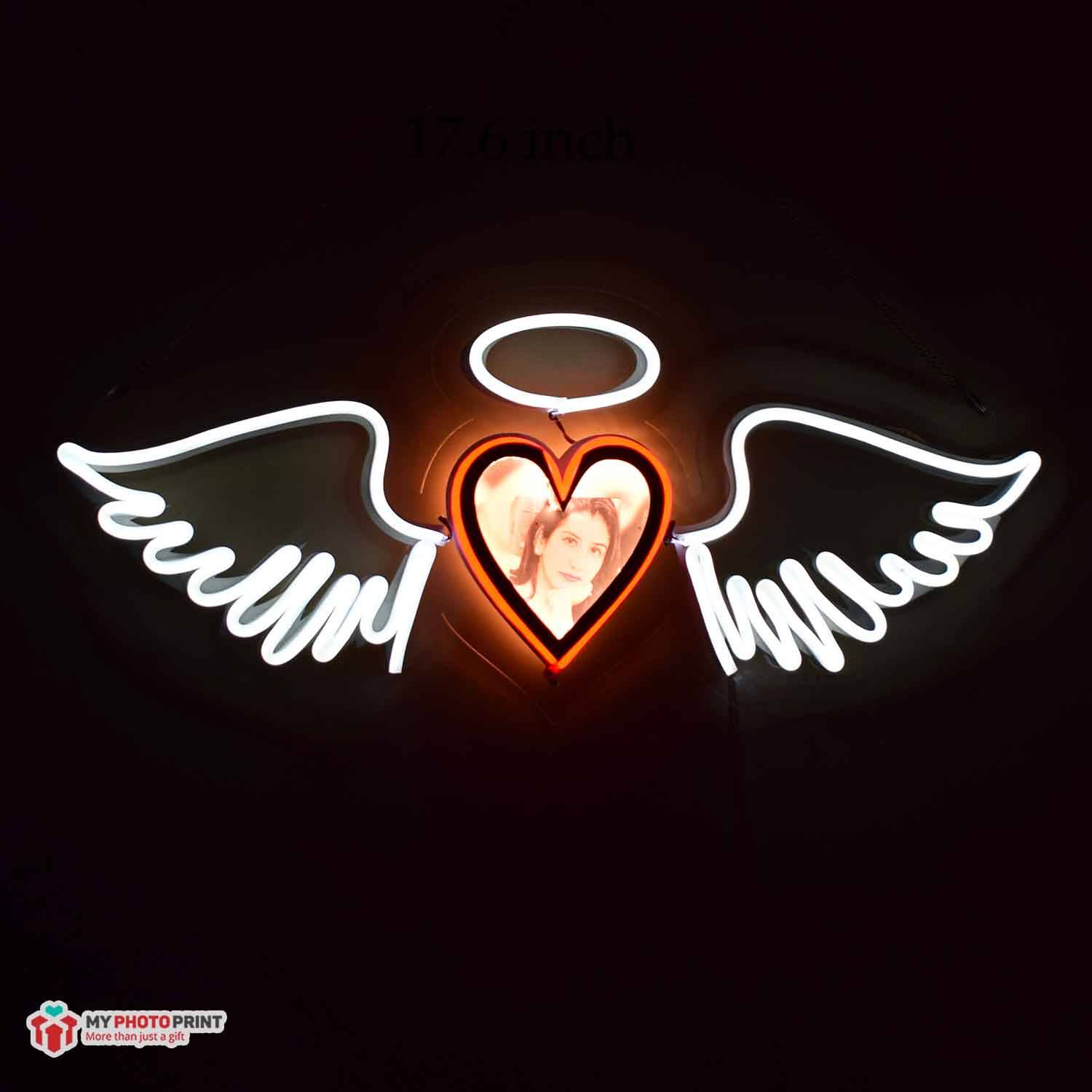 Customized Neon Heart Photo Angel Wings Photo Led Neon Sign Decorative Lights Wall Decor