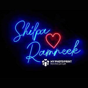 Personalized Couple Name With Heart Led Neon Sign Decorative Lights Wall Decor
