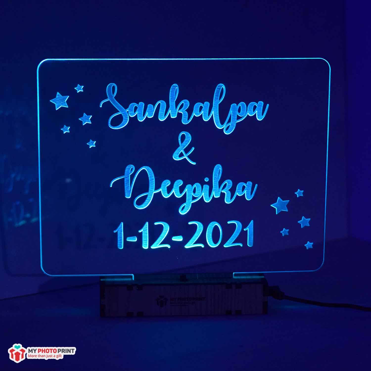 Your Message Personalized Name Acrylic Led Night Lamp with Color Changing Led and Remote#1301
