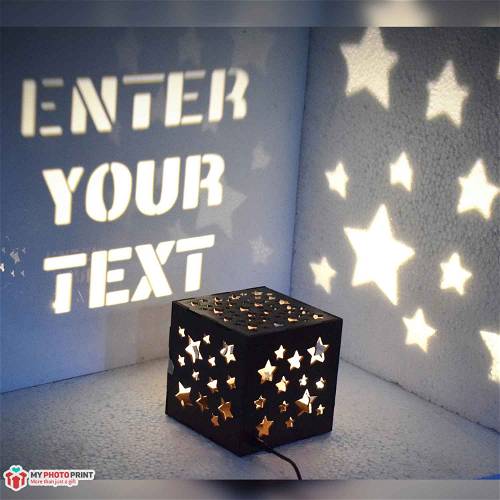 A Gift from the Stars: Beautiful Star Wooden Shadow Box with Electric Night Lamp, Perfect for Any Occasion | Customizable with name, quote, or message
