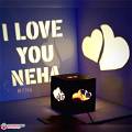 CUSTOMIZED HEART WOODEN SHADOW BOX WITH ELECTRIC NIGHT LAMP