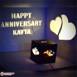 CUSTOMIZED HEART WOODEN SHADOW BOX WITH ELECTRIC NIGHT LAMP