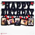 Your Text OR Name Wooden Photo Frame Collage 5 Photos(Example: Happy Anniversary,Happy Birthday ETC.)#147