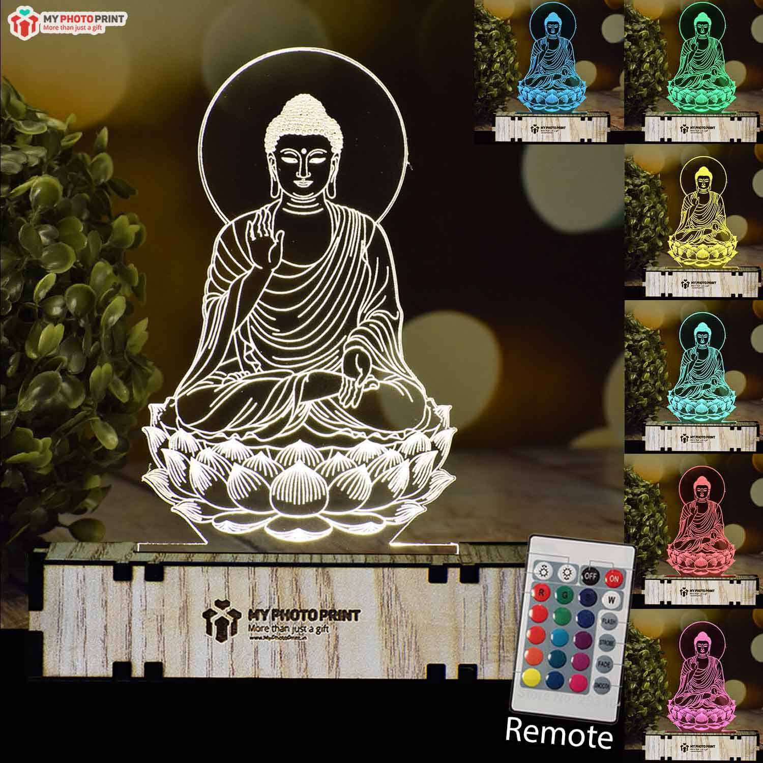 17cm MultiColour Buddha Lamp with Colour Changing LED 