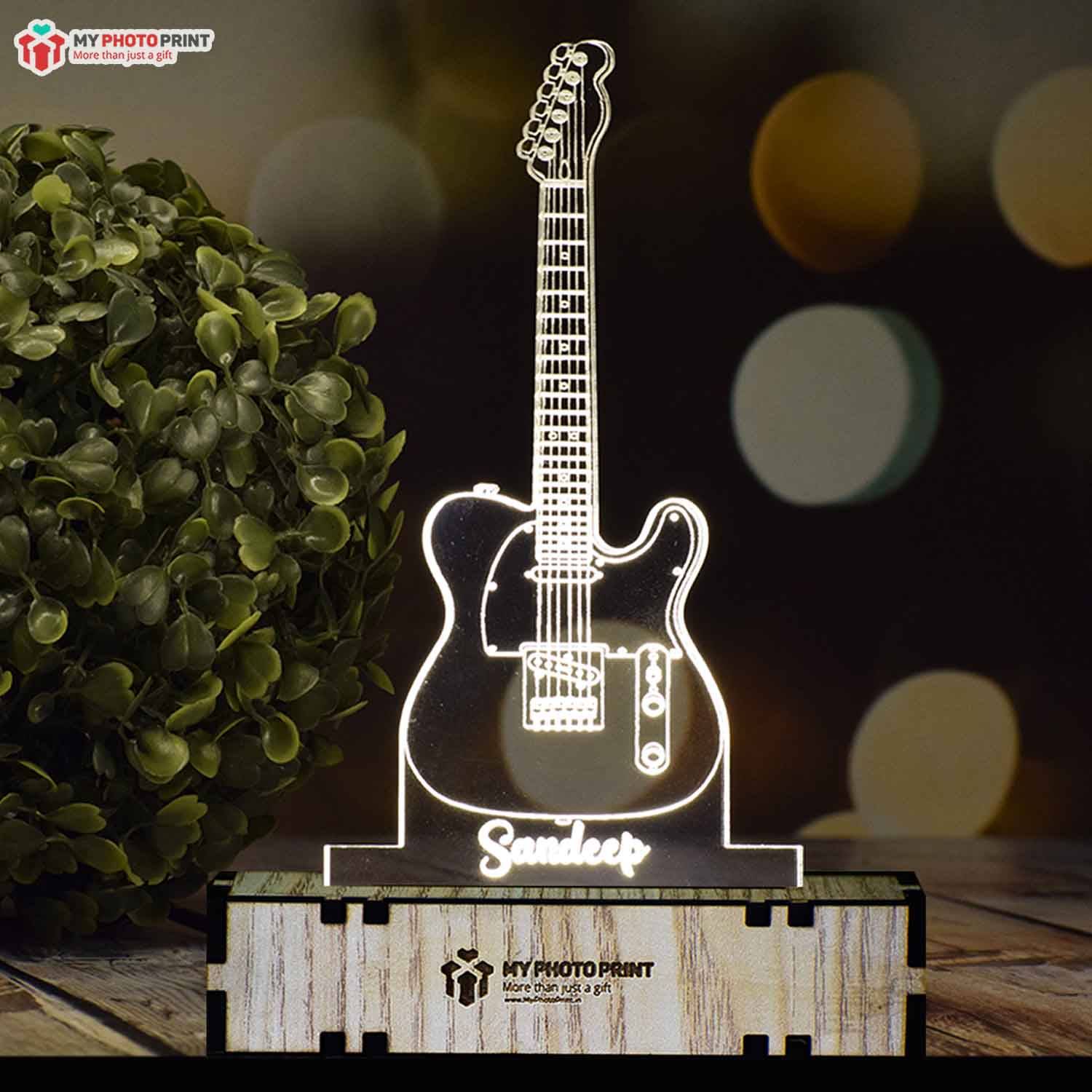 Personalized Guitar Acrylic  3D illusion LED Lamp with Color Changing Led and Remote#1390