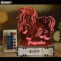 Personalized Unicorn Acrylic 3D illusion LED Lamp with Color Changing Led and Remote#1399