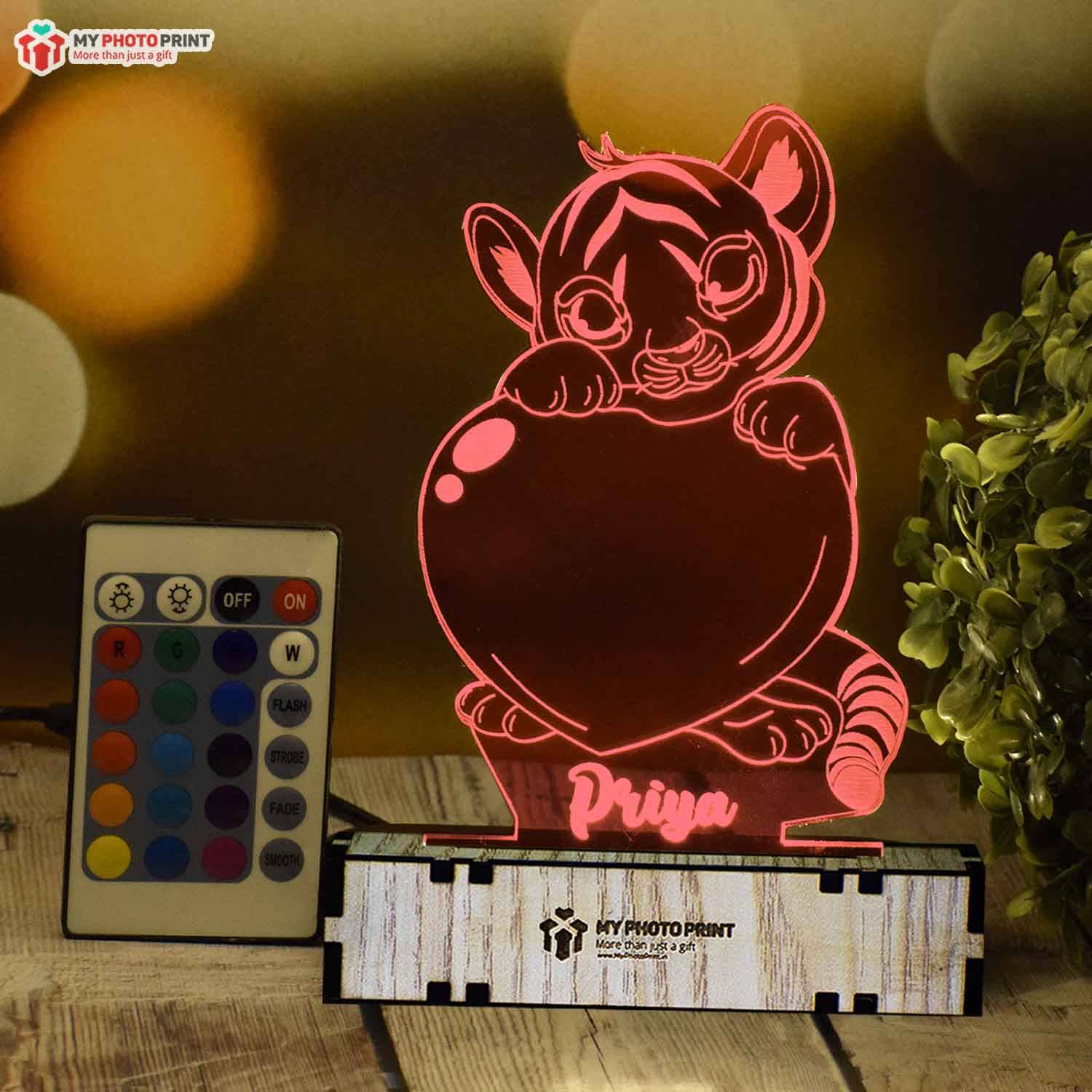 Personalized Simmba Acrylic 3D illusion LED Lamp with Color Changing Led and Remote# 1400