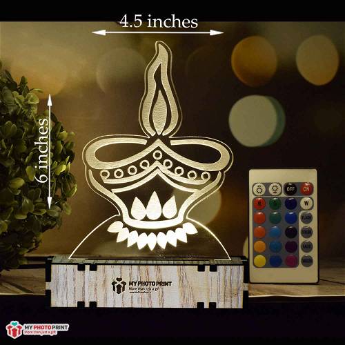 Diya Design Acrylic 3D illusion LED Lamp with Color Changing Led and Remote#1407