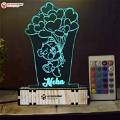 Personalized Teddy Bear Acrylic 3D illusion LED Lamp with Color Changing Led and Remote#1409