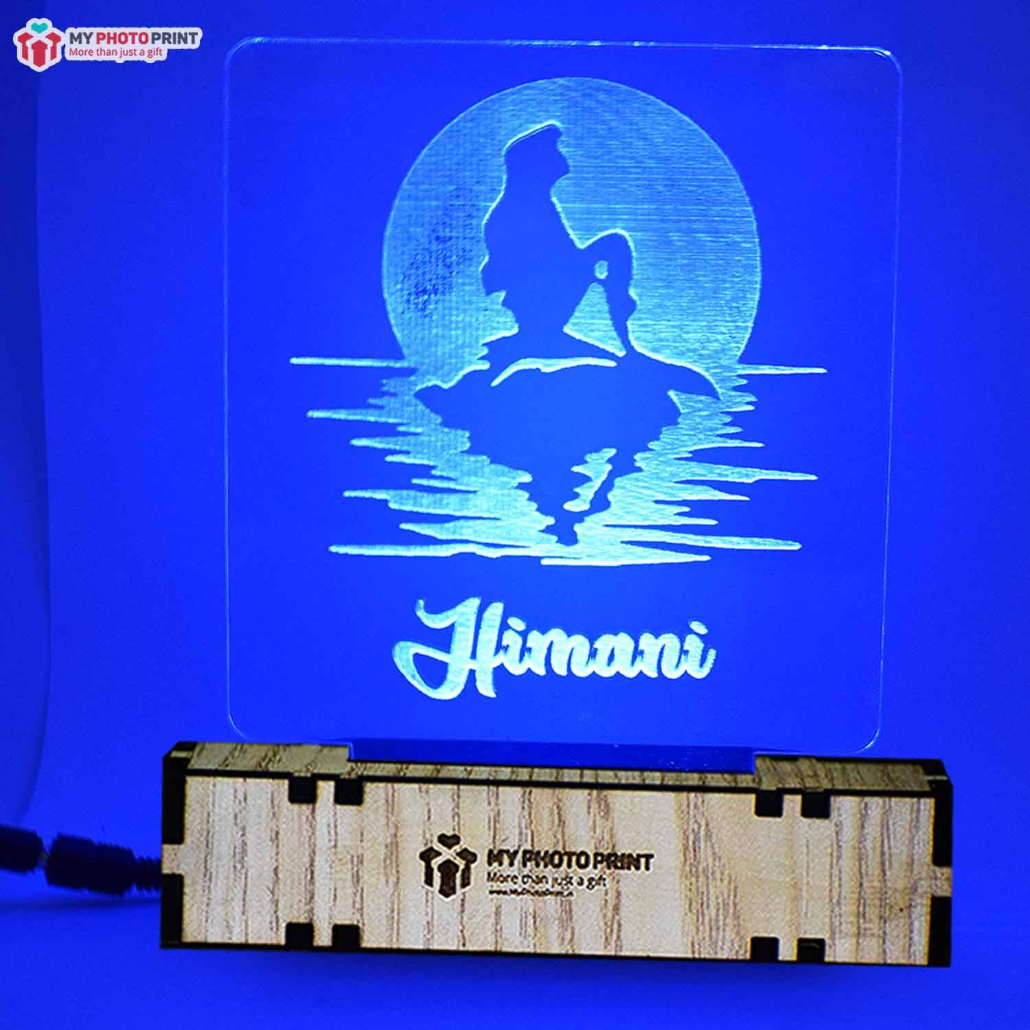 Personalized Mermaid Acrylic 3D illusion LED Lamp with Color Changing Led and Remote#1315