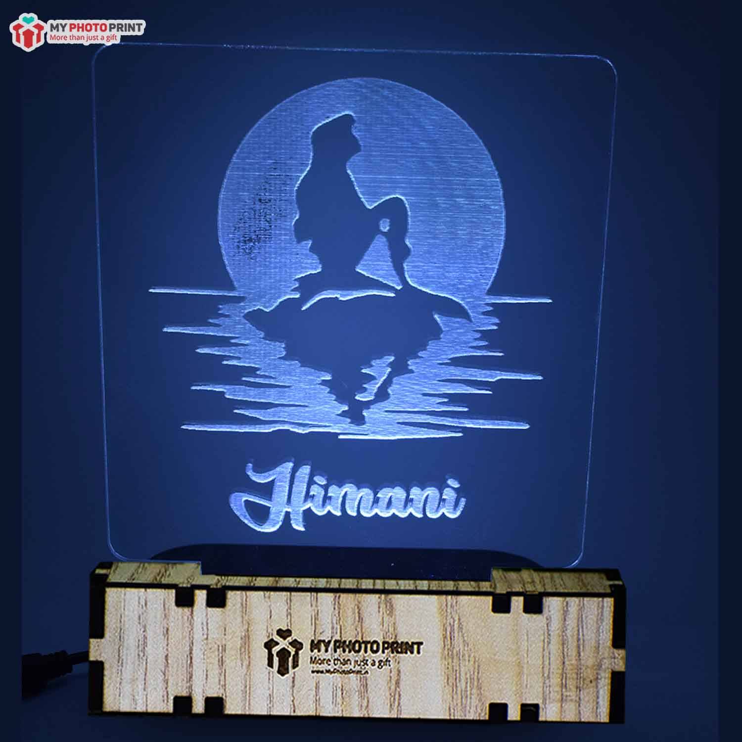 Personalized Mermaid Acrylic 3D illusion LED Lamp with Color Changing Led and Remote#1315