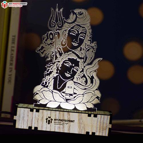 Mahadev Ji Acrylic 3D illusion LED Lamp with Color Changing Led and Remote#1577
