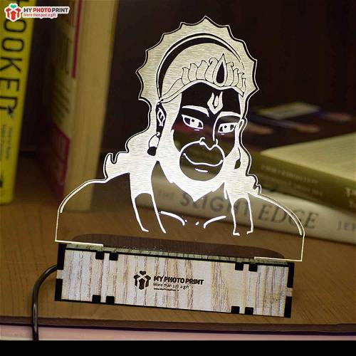Hanuman Ji Acrylic 3D illusion LED Lamp with Color Changing Led and Remote#1579