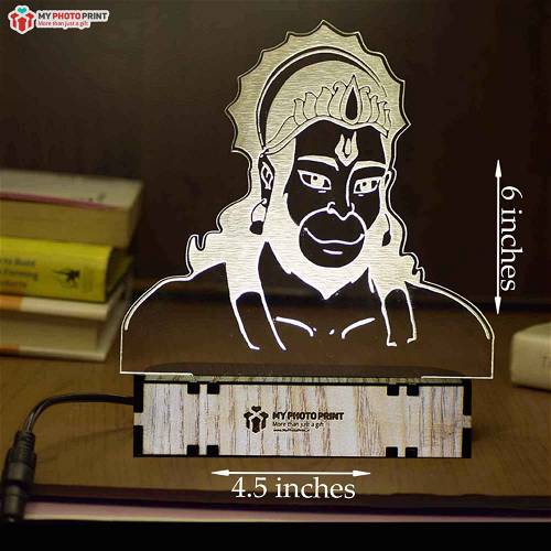Hanuman Ji Acrylic 3D illusion LED Lamp with Color Changing Led and Remote#1579