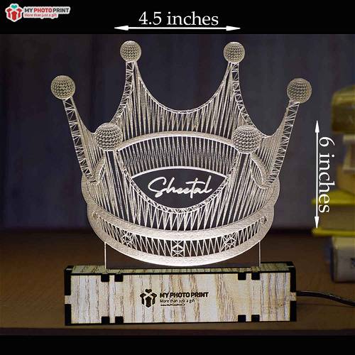 Personalized The Crown Acrylic 3D illusion LED Lamp with Color Changing Led and Remote#1589