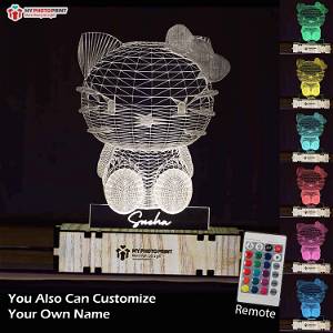 Personalized Kitty Acrylic 3D illusion LED Lamp with Color Changing Led and Remote#1588